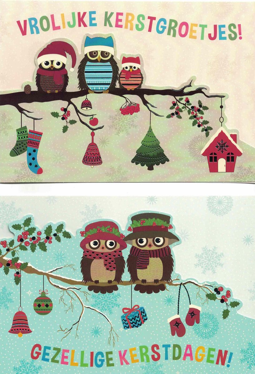 Wenskaarten - kerstkaart - set van 8 - 8 luxe kerstkaarten - 2 x 4 luxe kerstkaarten met envelop