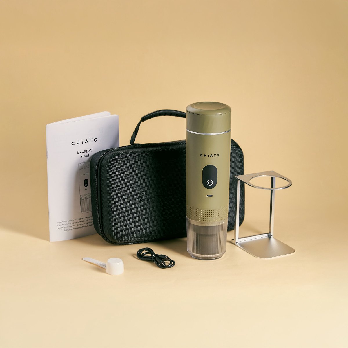 CHiATO brewPLAY Smart Traveller Draagbare espressomaker set – Groen
