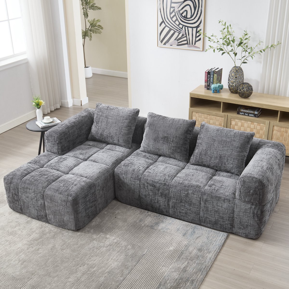 Zonder Montage - 38.5×37×112 cm - Modern Woonkamerstoel, Grijs