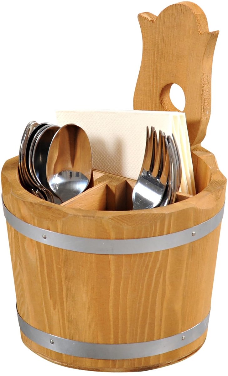 Solidchoice - Set van 8 Houten Bestekbakken met 3 Vakken