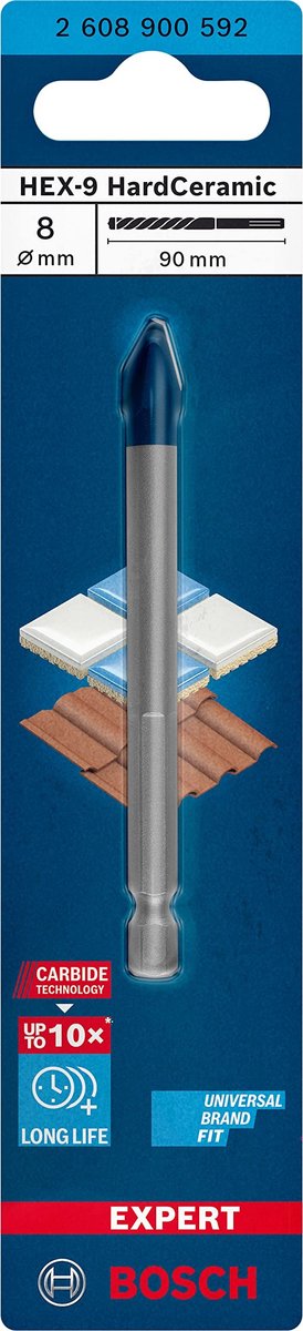 Solidchoice - EXPERT HEX-9 Hard Ceramic Boor Ø 8 mm voor Tegels