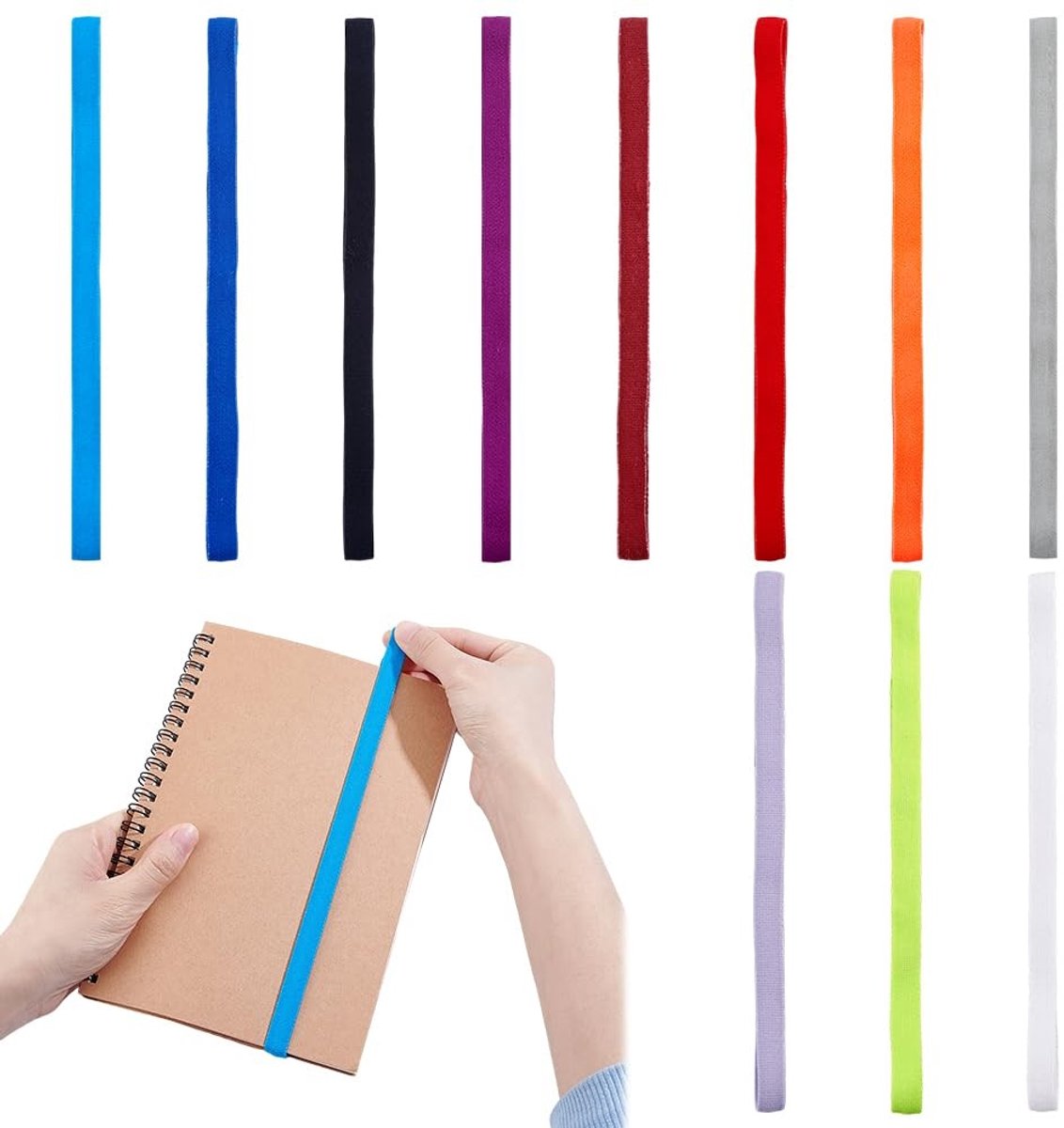 Solidchoice - 11 Kleuren Elastische Plannerbanden - Perfect voor Notitieboekjes en Planners