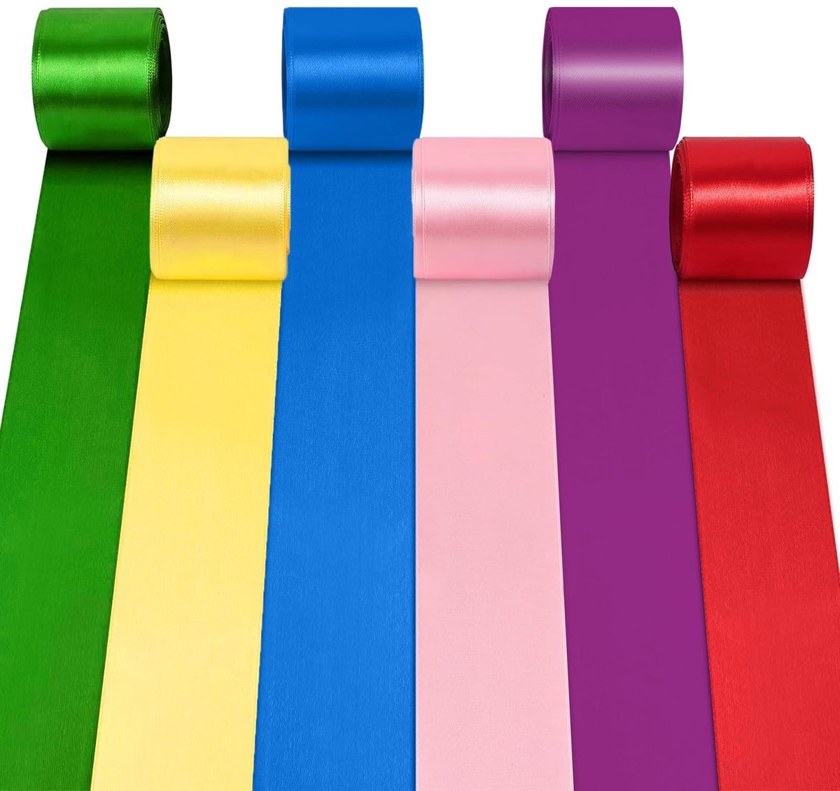 Solidchoice - Set van 6 Kleurige Satijnen Ribbons voor Cadeaus