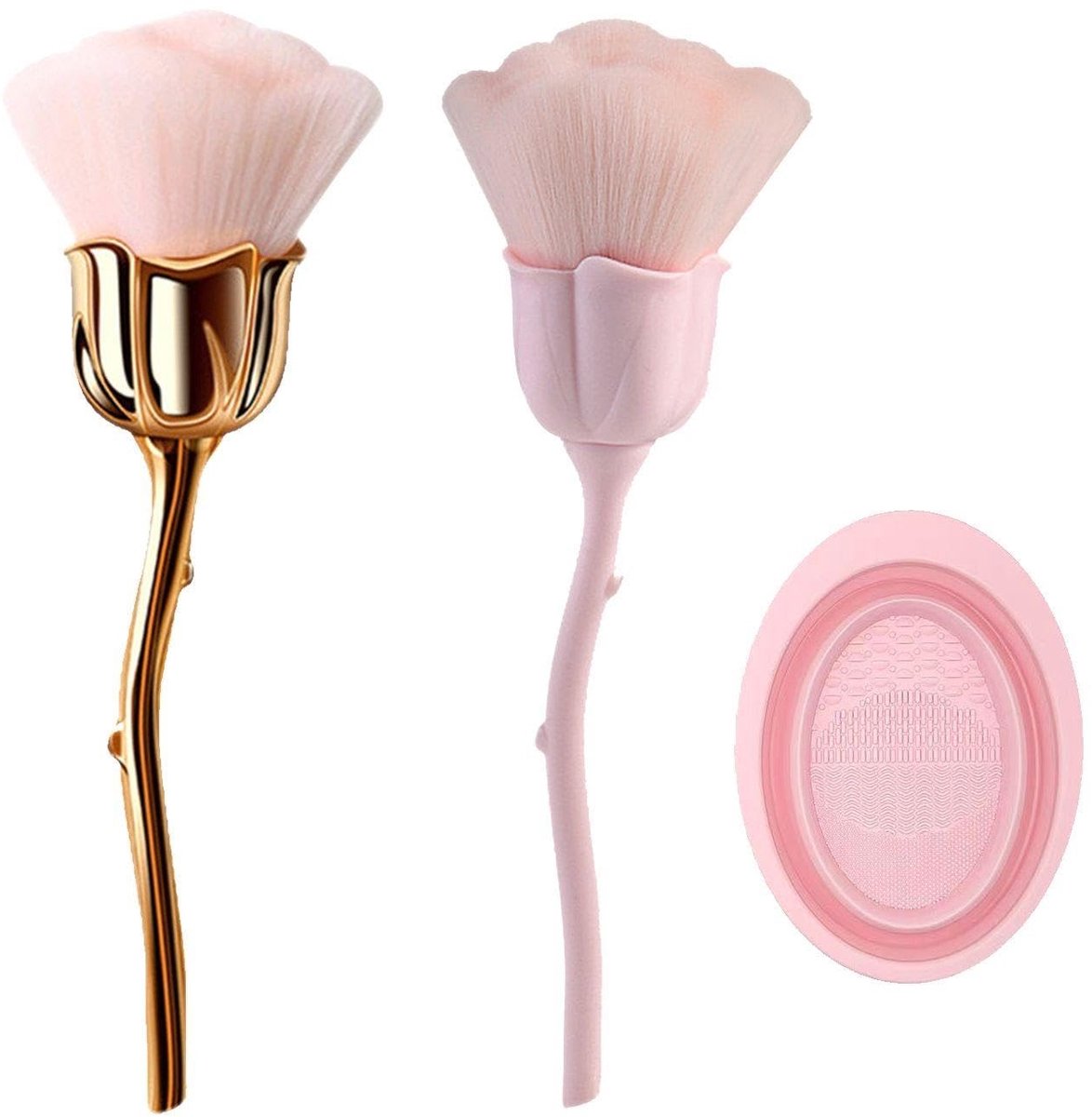 Solidchoice - 2 Stuks Bloem Make-up Penselen en 1 Weegschaal - Nail Art en Foundation Brush