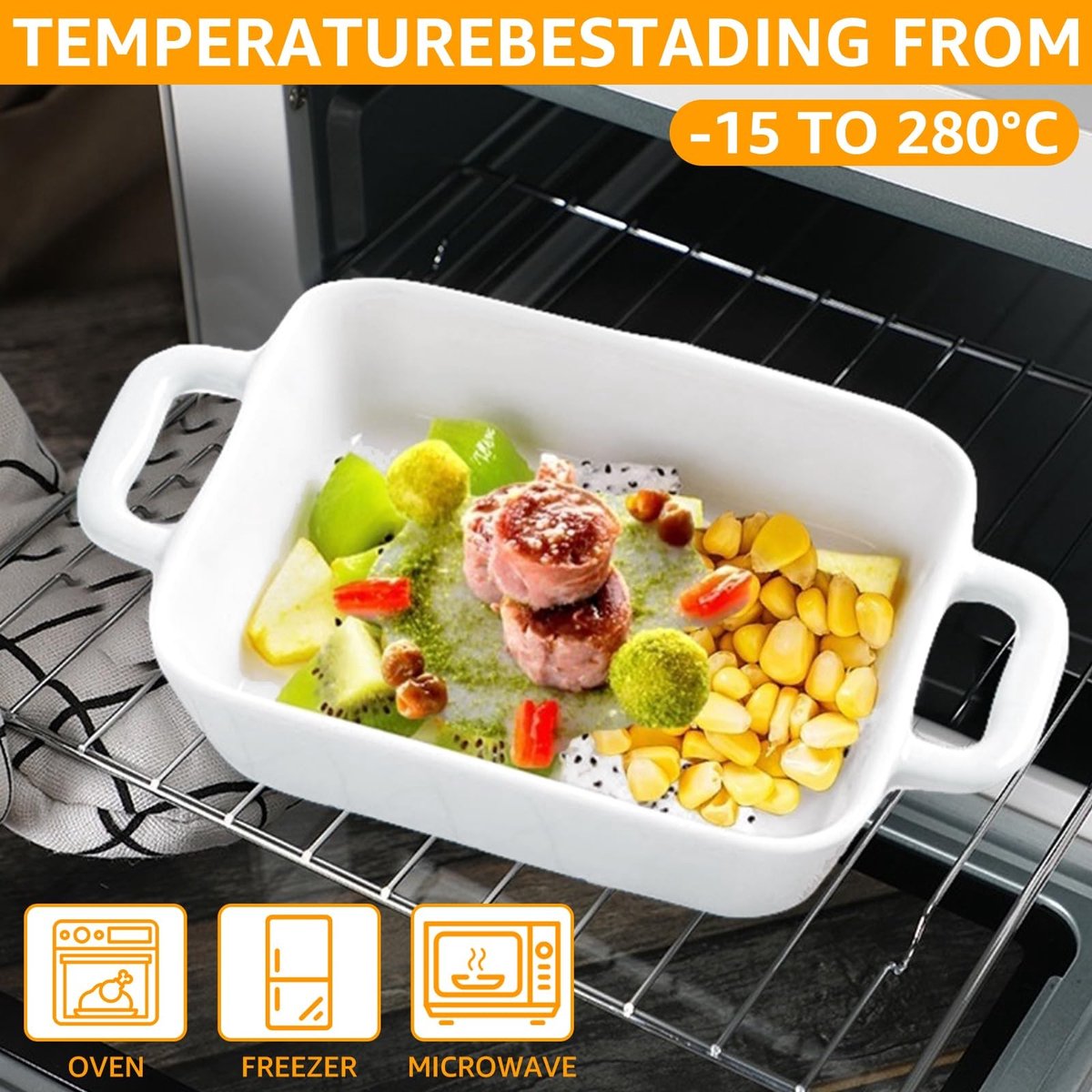 Solidchoice - Set van 6 Kleine Keramische Ovenvormen voor Soufflé en Pudding — cadeau in Kookcadeaus - foto 3