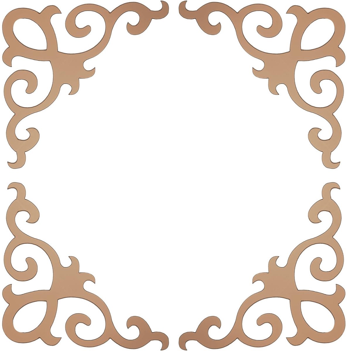 Solidchoice - Set van 4 Zelfklevende Spiegels voor Muurdecoratie