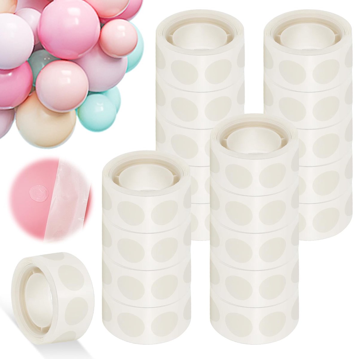 Solidchoice - 2000 Stuks Dubbelzijdige Lijmpunten voor Ballonnen