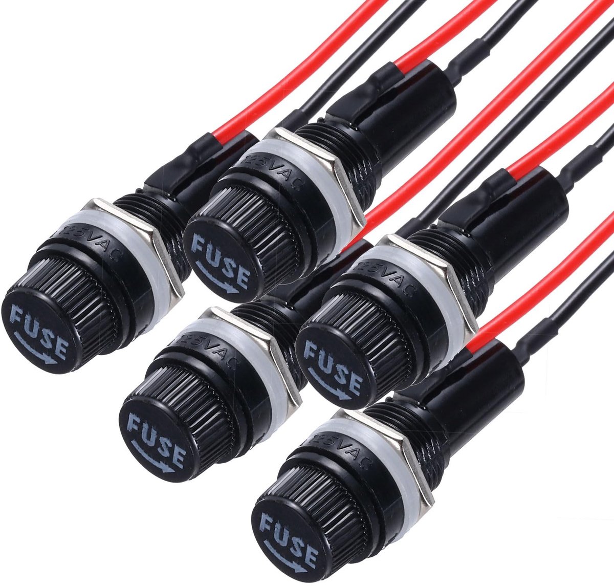 Solidchoice - Set van 5 Zekeringhouders met Voorgesoldeerde Draden