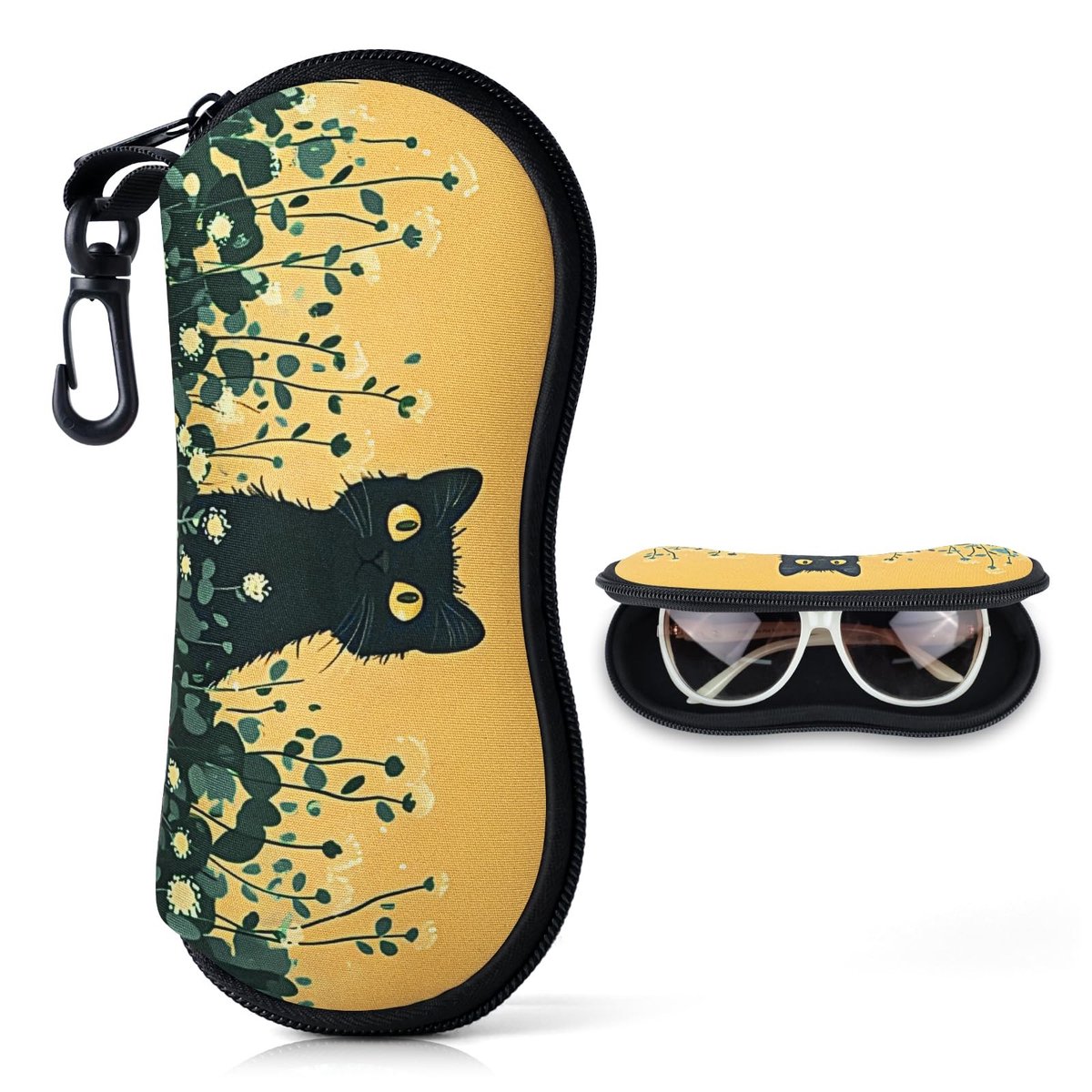 Solidchoice - Zachte Neopreen Brillenkoker met Kattenmotief