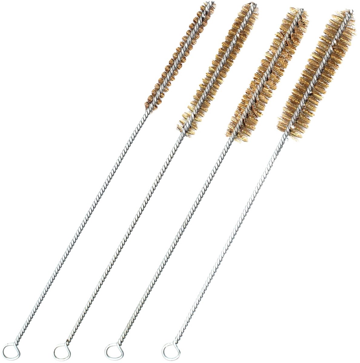 Solidchoice - Set van 4 Messing Buisborstels - Voor Buisreiniging in Diverse Maten