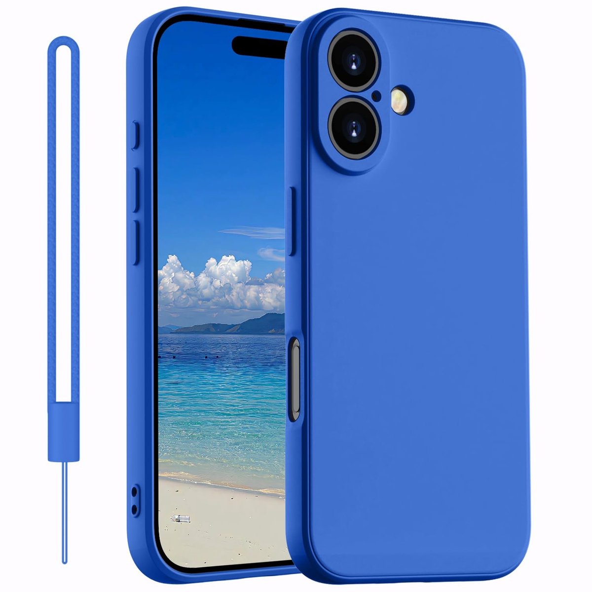 Solidchoice - Siliconen Telefoonhoes voor iPhone 16 in Klein Blauw