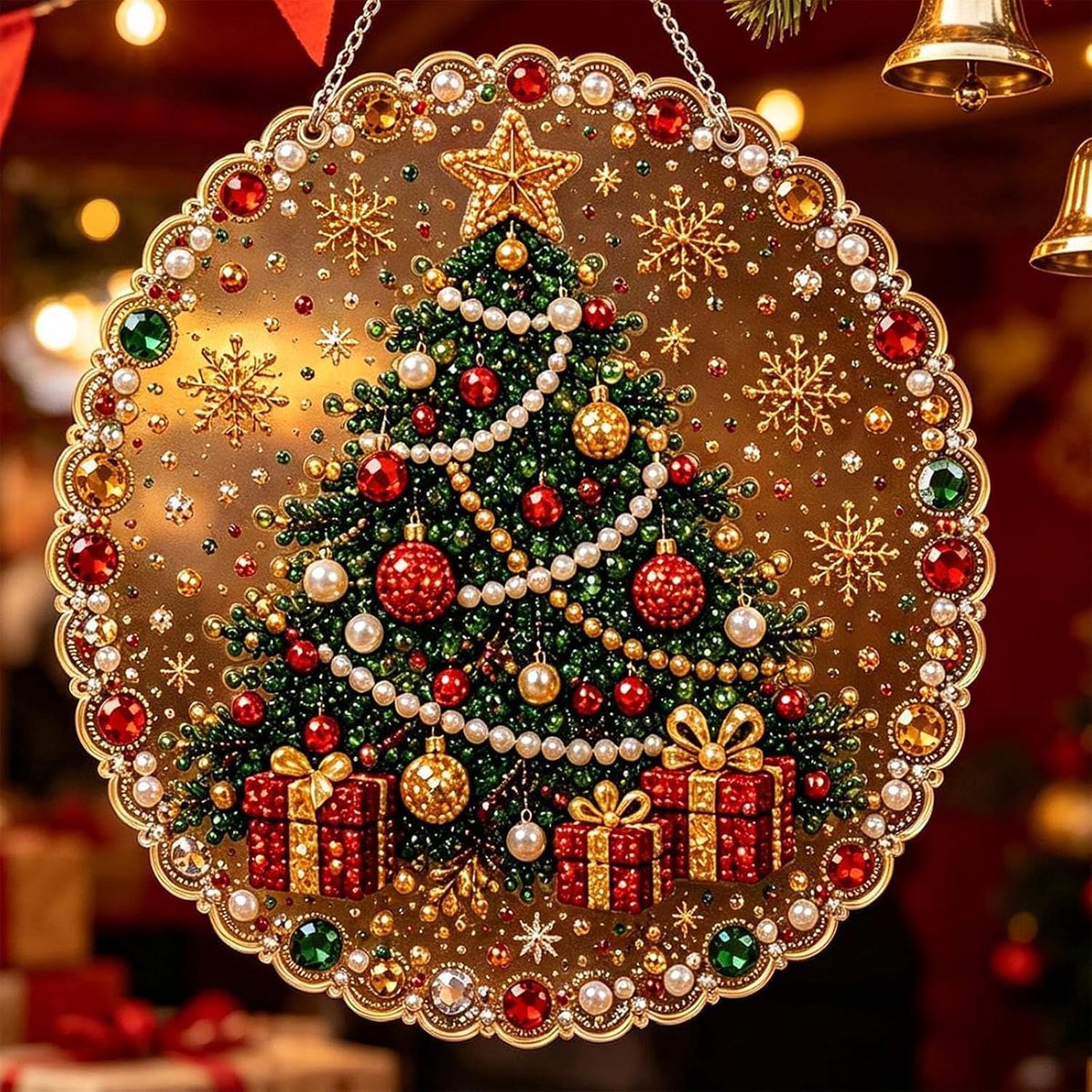 Ryoudavell - Kerst Parel Diamond Painting - DIY Kerst Decoratie - Creatieve Knutselset voor Volwassenen & Kinderen - Muurdecoratie- Kerstboom