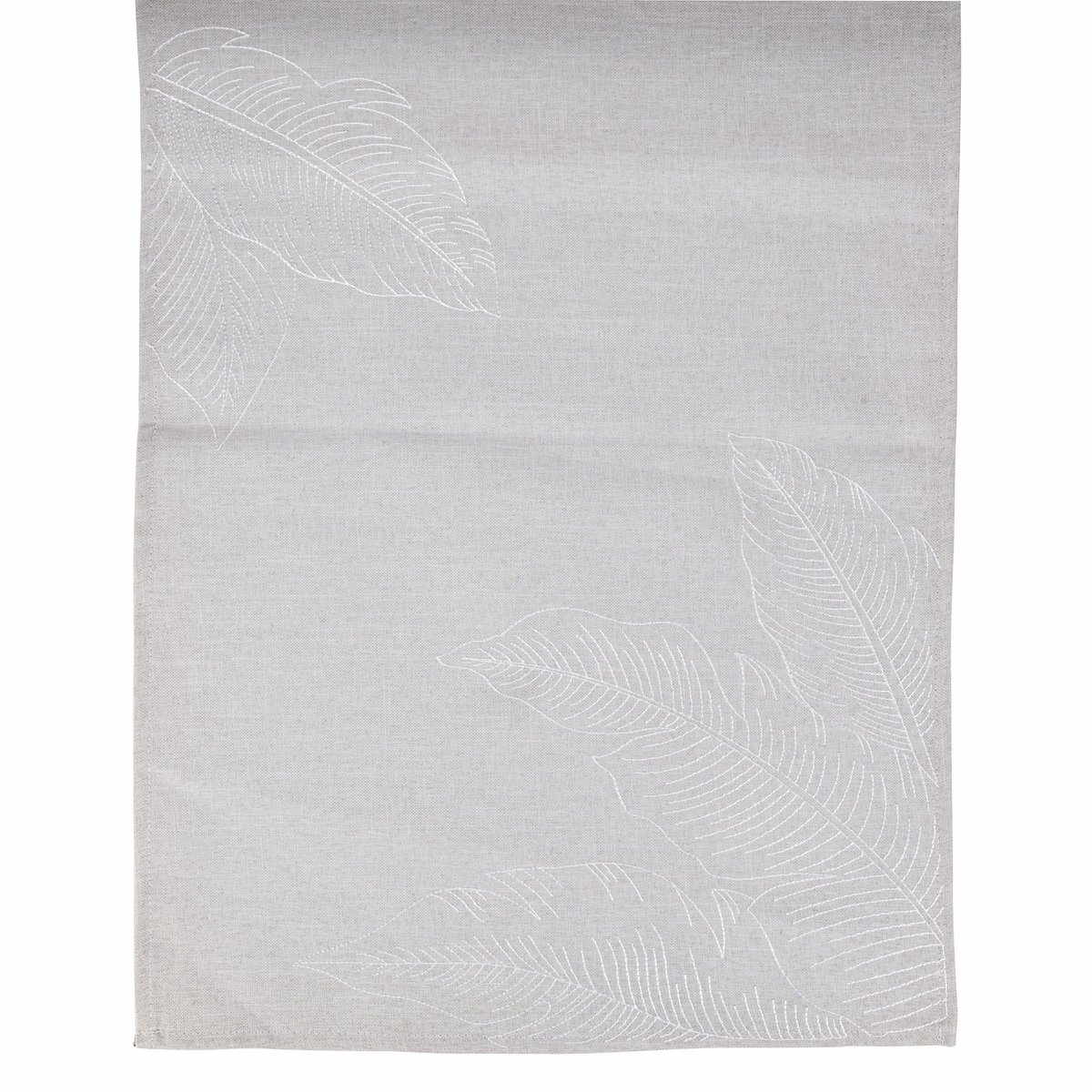 Solidchoice - Grijze Tafel Runner met Tropische Bladeren - 40 x 173 cm