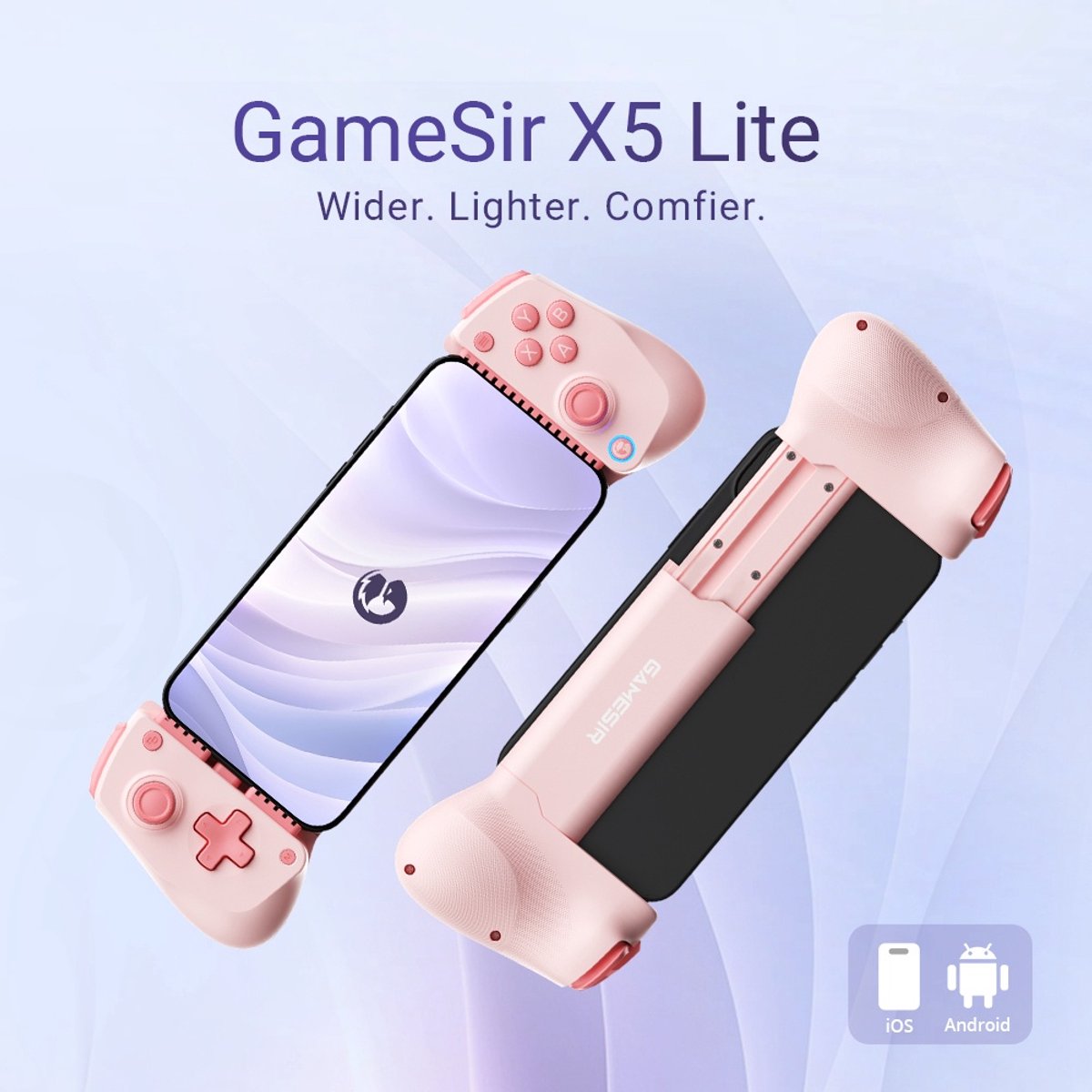Gamesir, X5 Lite Bedrade Gaming Mobiele Gamecontroller voor Smartphone met Hall Effect Sticks, Roze thumbnail 4