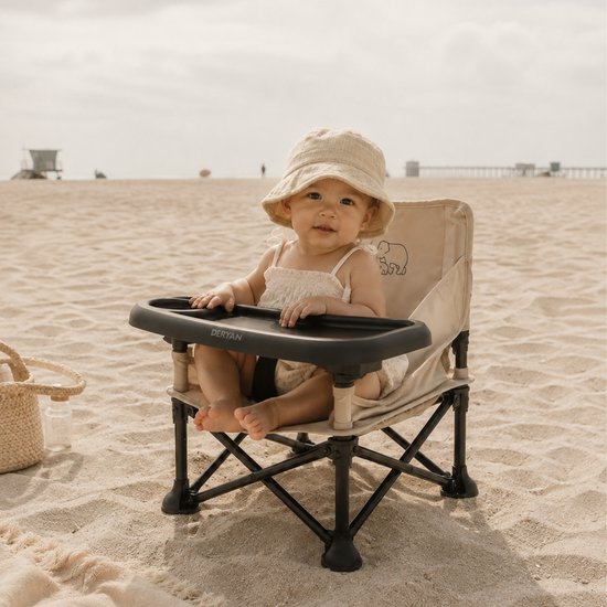 Deryan Pop 'N Sit Mini Kinderstoel - Opvouwbare Stoelverhoger - Nougat van Deryan — afbeelding 4