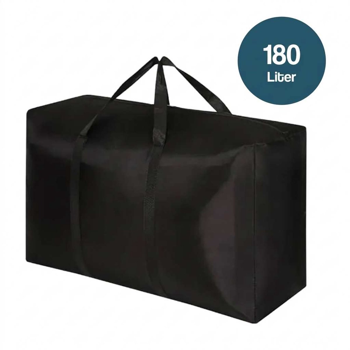 DIVERZA Opbergtas XXXL 180 Liter – Opbergzak voor Dekbed, Kleding & Seizoensopslag – Ademend & Waterafstotend – Stevige Dubbele Rits – 100×55×33 cm – Zwart
