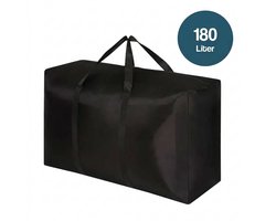 DIVERZA Opbergtas XXXL 180 Liter – Opbergzak voor Dekbed, Kleding & Seizoensopslag – Ademend & Waterafstotend – Stevige Dubbele Rits – 100×55×33 cm – Zwart