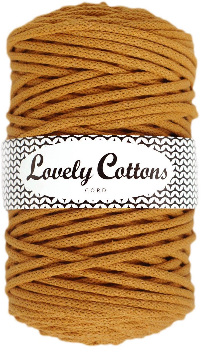 macrame 5mm katoenen koord mustard