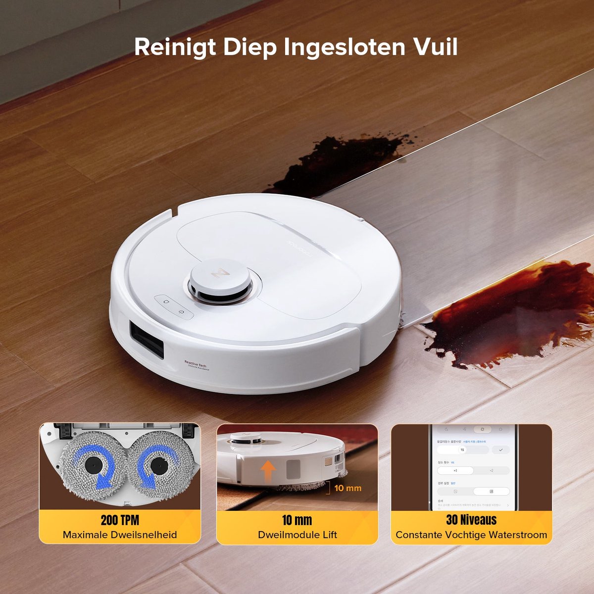 Roborock Qrevo S5V Robotstofzuiger 12000Pa Wit - afbeelding 2