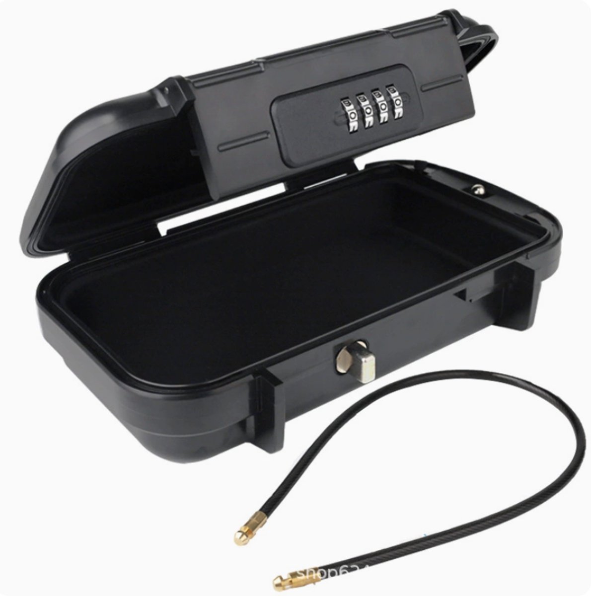 COVREO Beveiligingsbox 51,5x14x6 cm zwart ABS, waterdicht, met stalen kabel