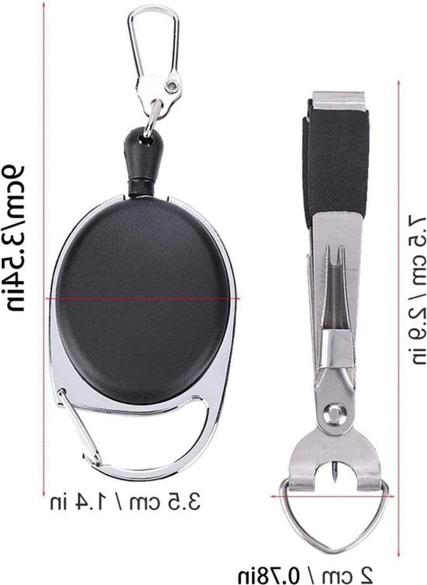 Multifunctionele Vissersgereedschappen voor Vliegvissen met Retractor, Lijnsnijder en Knoopontspanner - Ideaal voor Nippers en Tackle Accessoires