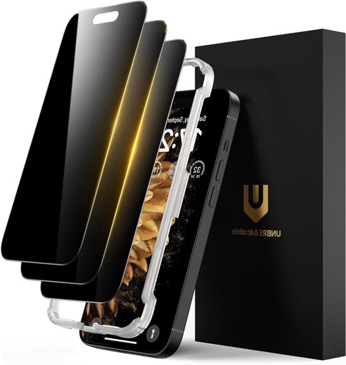 Privacy Screen Protector voor iPhone 15 Plus - Schokbestendig, 9H Hardheid, Eenvoudige Installatie - 3 Stuks met Anti-Spionage Functie
