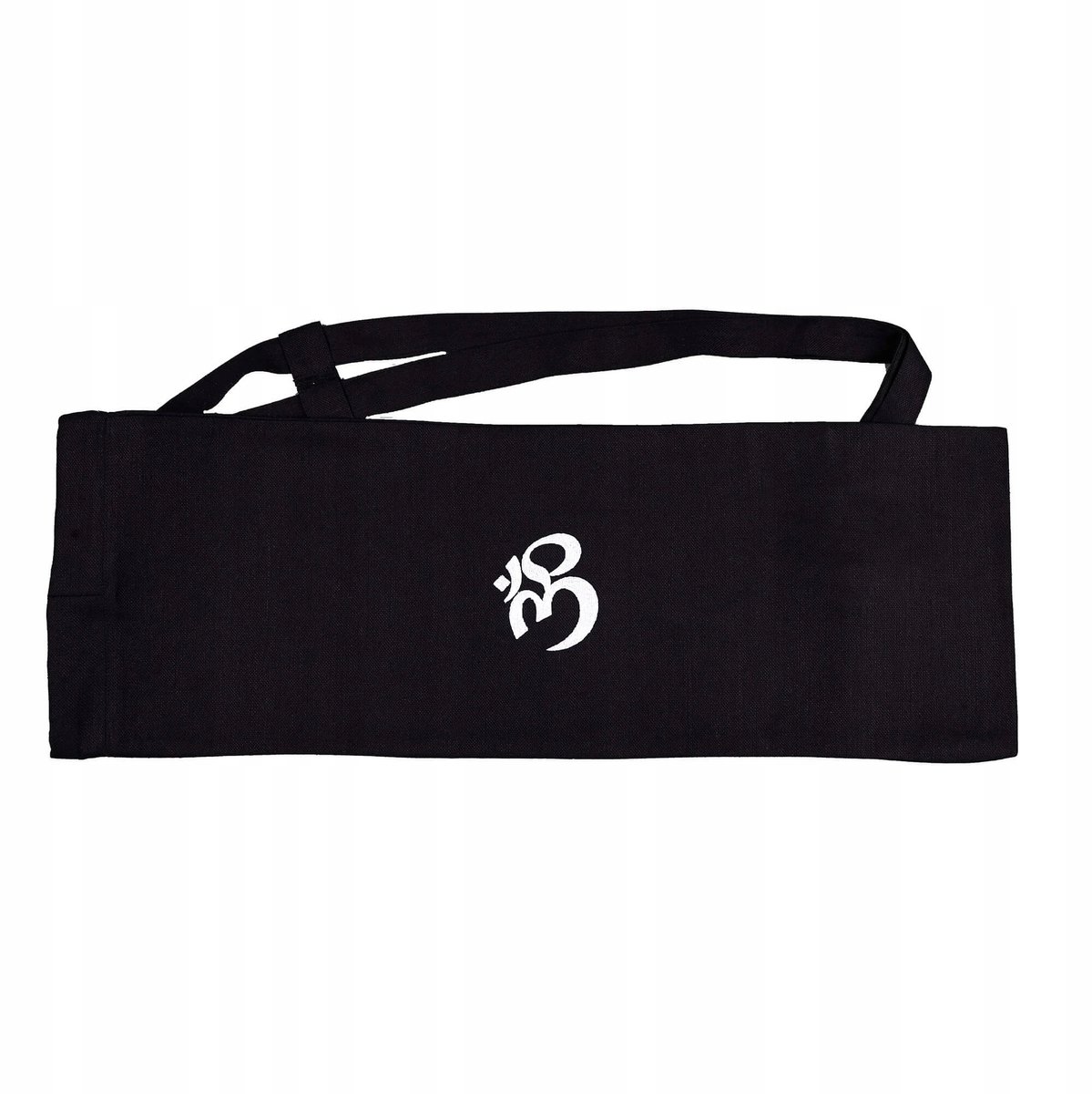 Zwarte katoenen yogamat tas met Om borduring - 85 cm