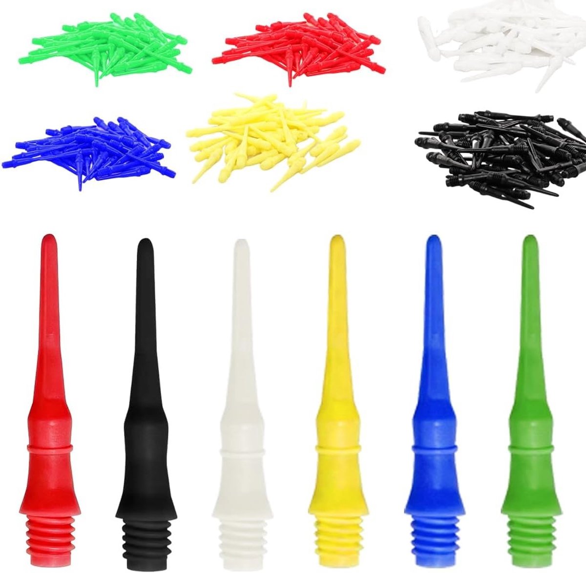 Dartpunten - Multicolor - 25 mm - Sterke Kunststof - Voor Softdarts