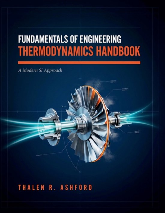 Livre "Fundamentals of Engineering Thermodynamics Handbook" avec une illustration de turbine.