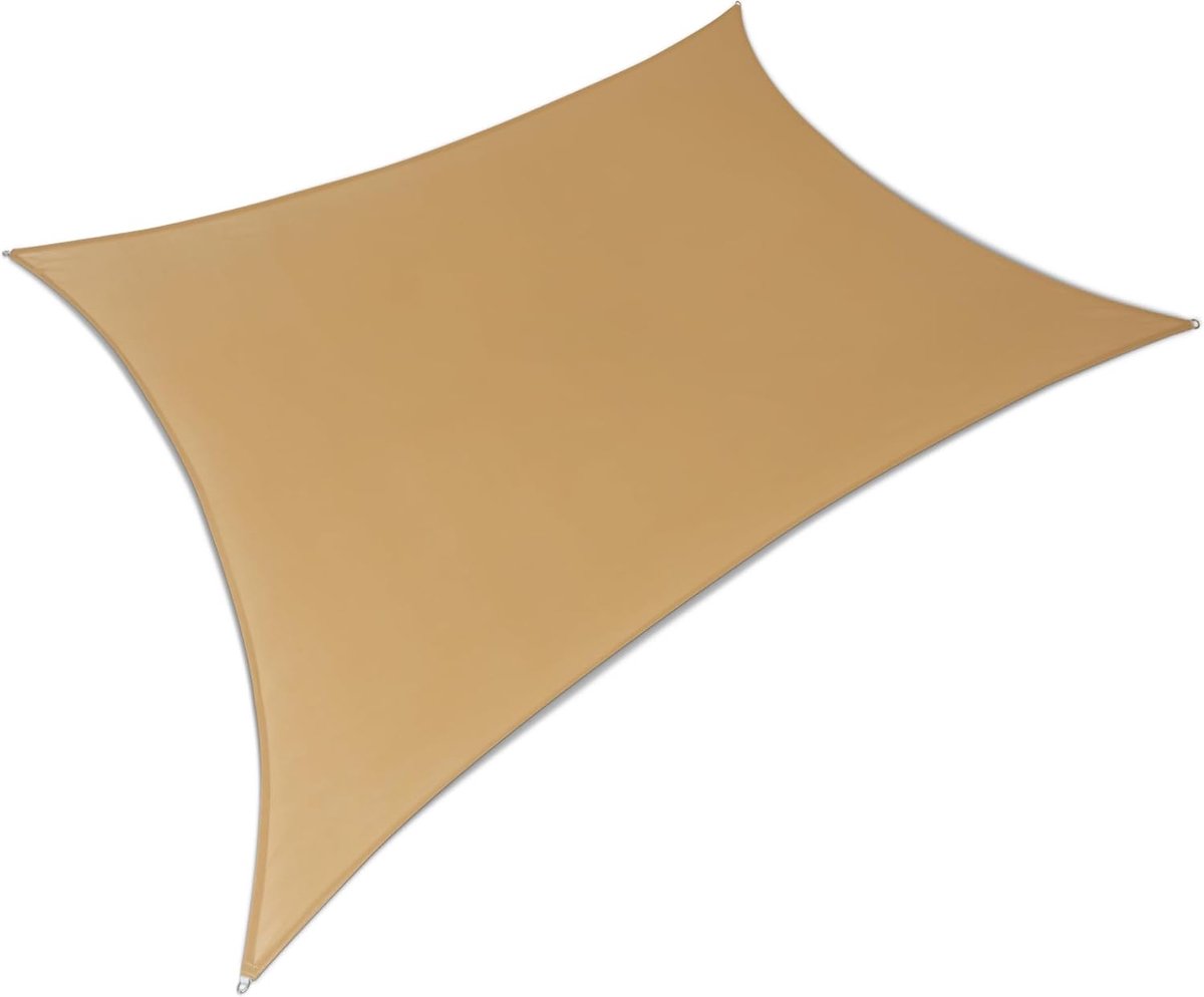 Vierkant schaduwdoek voor buiten – UV-bestendige overkapping voor achtertuinen, veranda's, pergola's, terrassen, tuinen en binnenplaatsen (beige, 3x3 m)