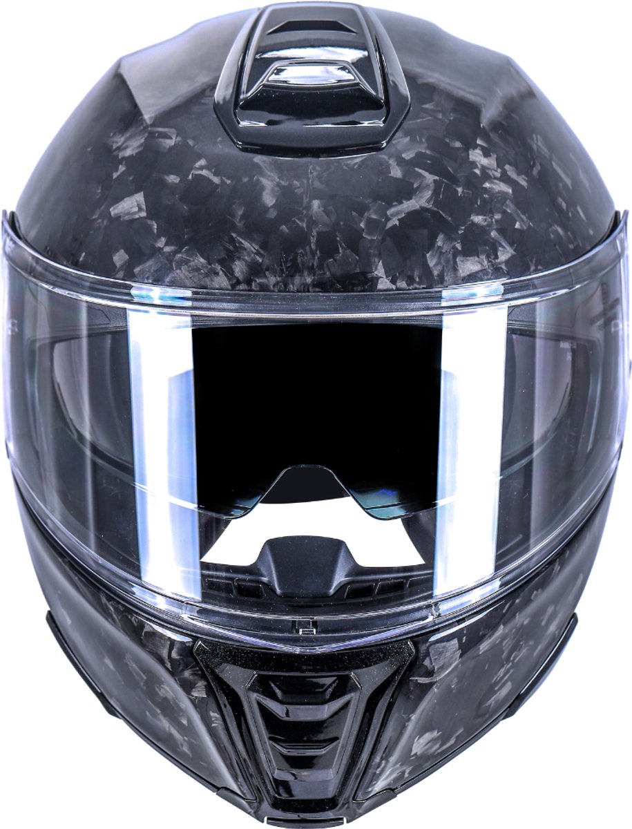 Vito Carbon Systeemhelm - 100% Forged Carbon - Ultra Lichtgewicht Premium Motorhelm, Scooterhelm & Brommerhelm – Maat L