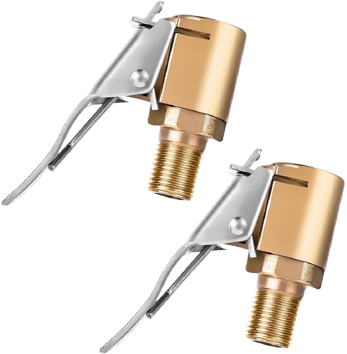 Solidchoice - 2 Stuks Messing Bandenventiel Luchtpomp Clip - Heavy Duty Bandgereedschap