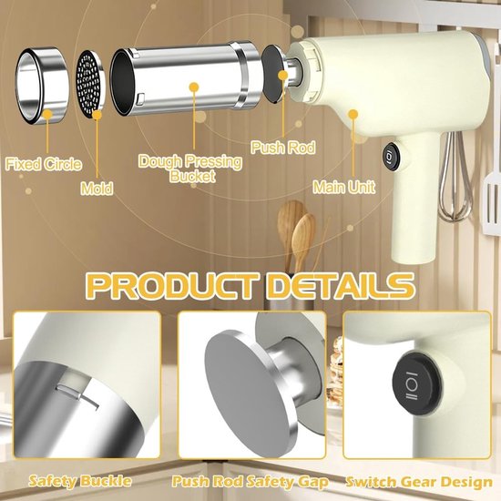 Solidchoice - Draagbare Elektrische Pastamaker met 5 Persmallen van Solidchoice — afbeelding 4