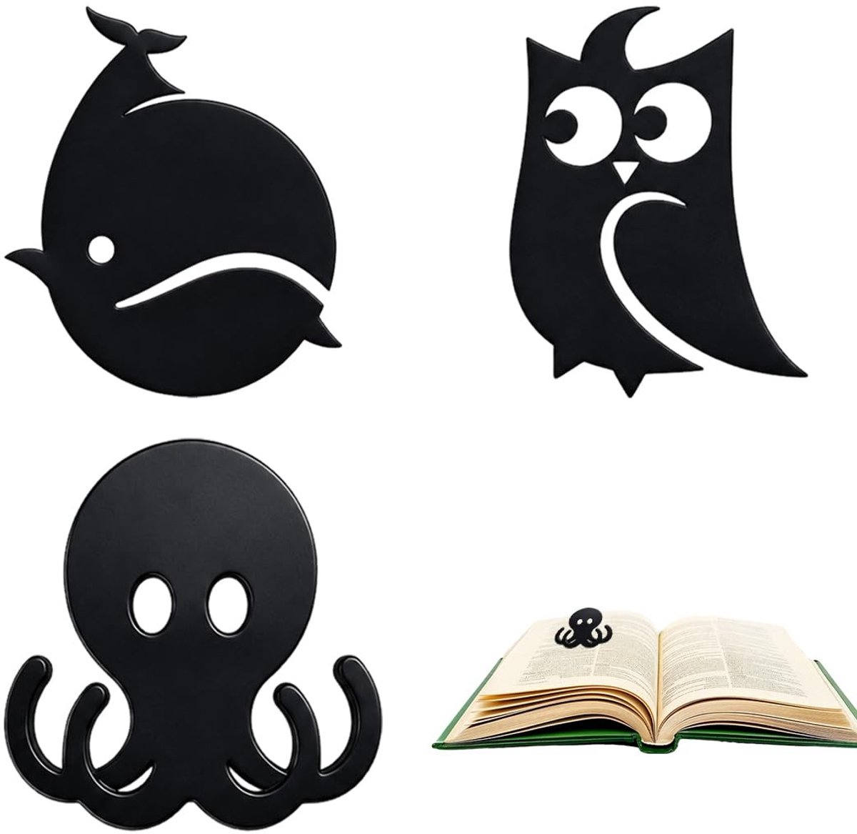 Solidchoice - 3 Stuks Schattige Acryl Bladwijzers voor Boekenliefhebbers