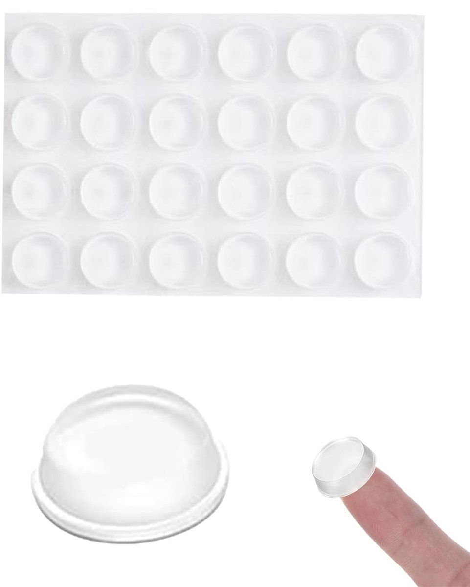 Solidchoice - Deurstopper zelfklevend, transparant, siliconen, 25 x 13 mm