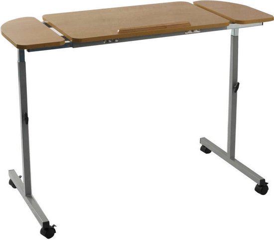 Luxe Kantelbare Bedtafel & Stoeltafel op Wielen - Overbedtafel met...