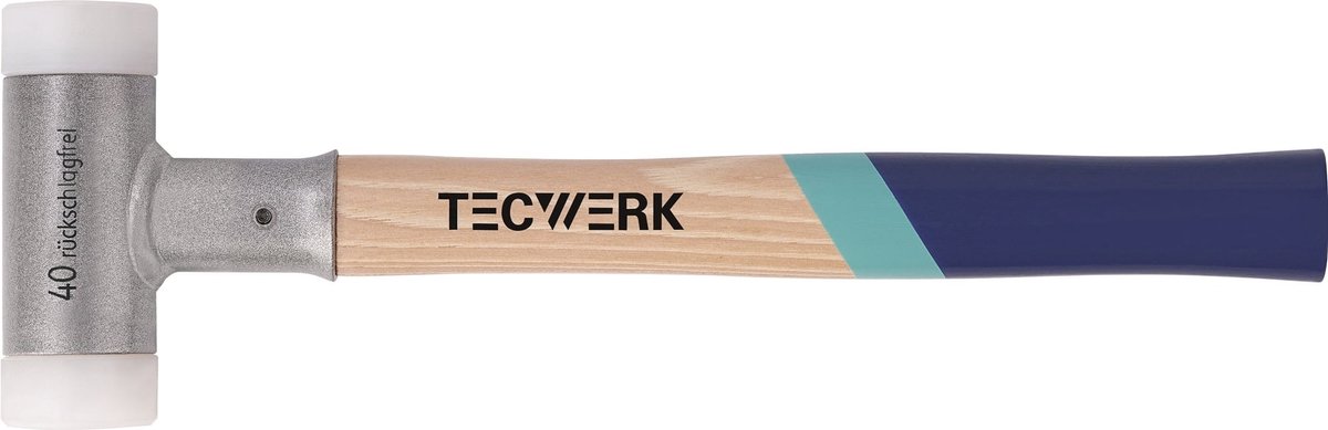 Schonhamer L.350mm Kop-D.30mm Hickory terugslagvrij hard Nyl.wit TECWERK