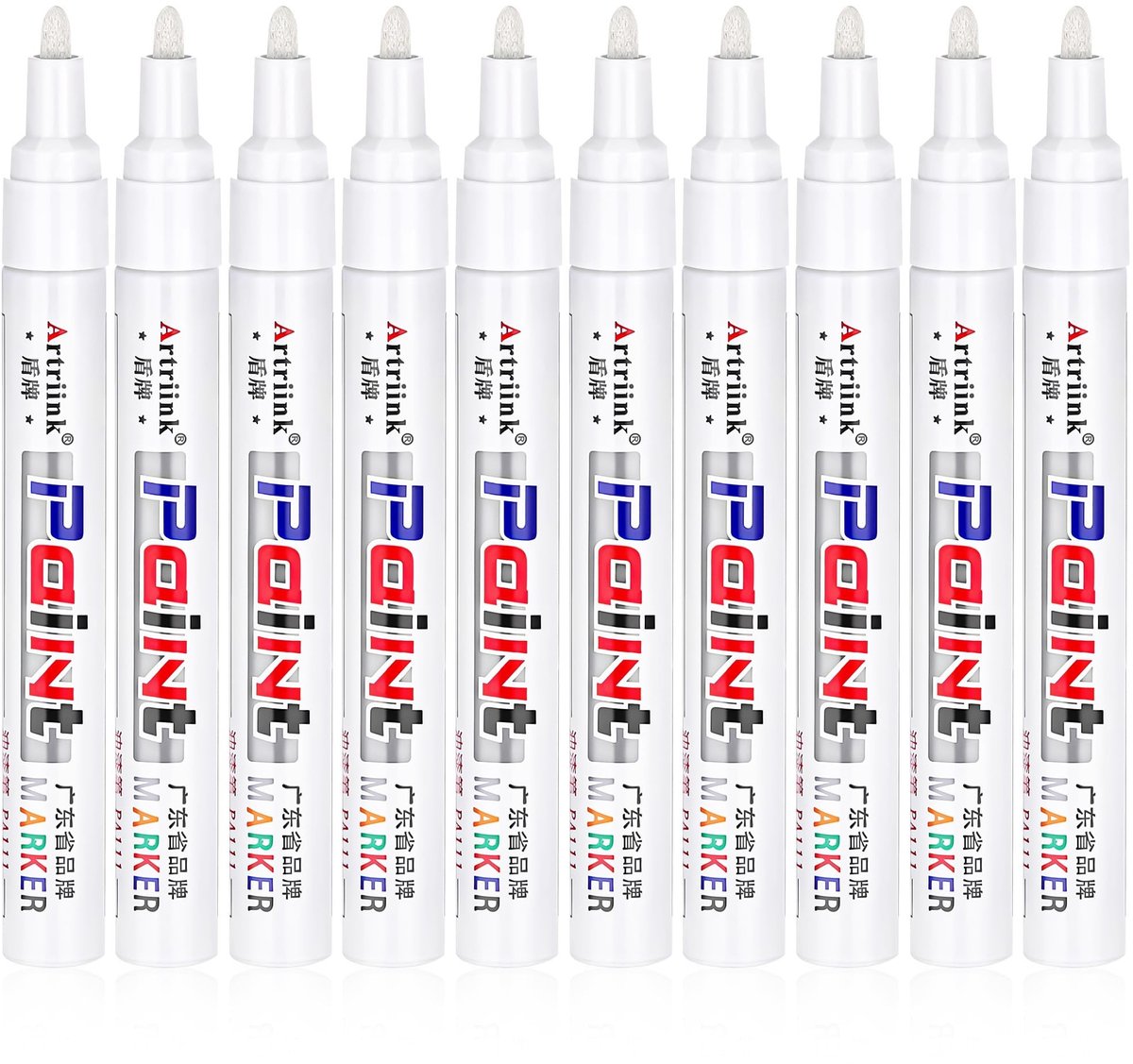 Solidchoice - Set van 10 Witte Verfmarkers, Waterproof en Sneldrogend