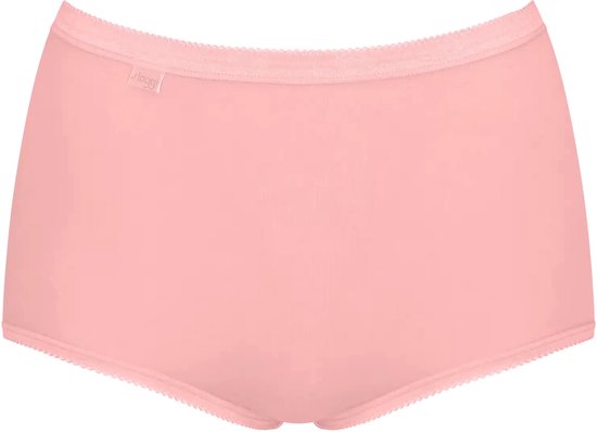 Roze Sloggi maxi slip met kanten rand, voorkant zichtbaar.