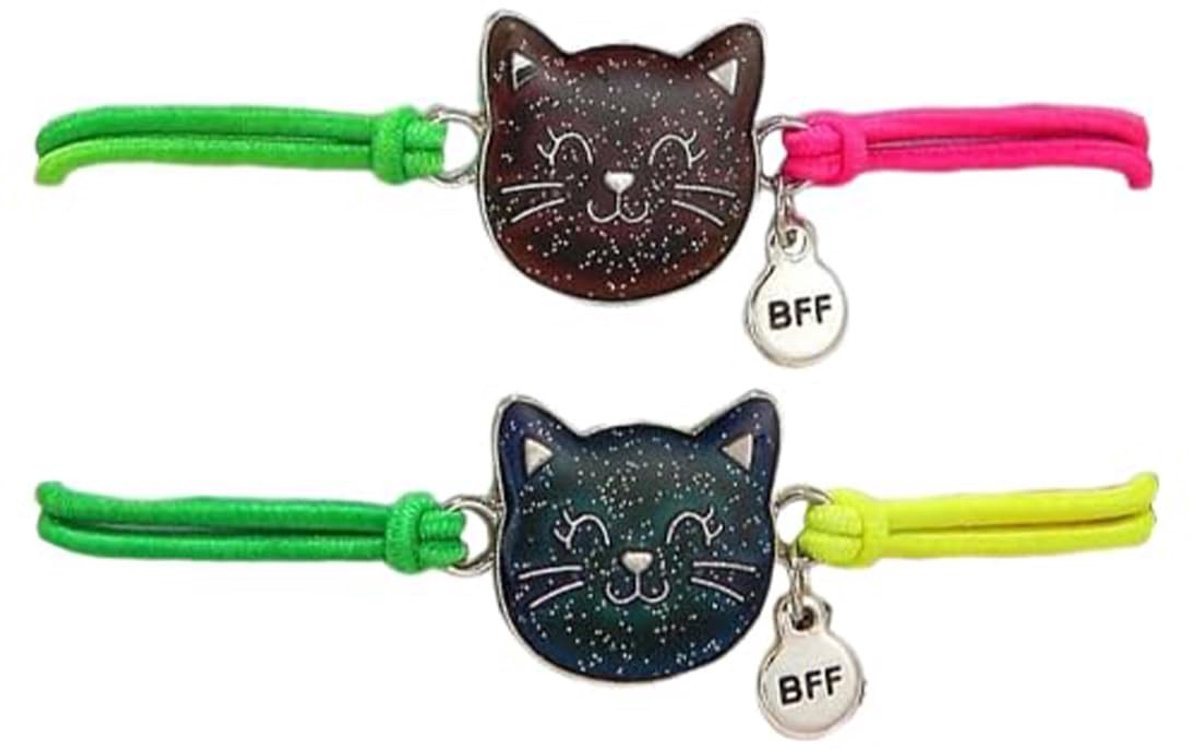 Solidchoice - Set van 2 Kinderen Kattenarmbanden met Kleurverandering