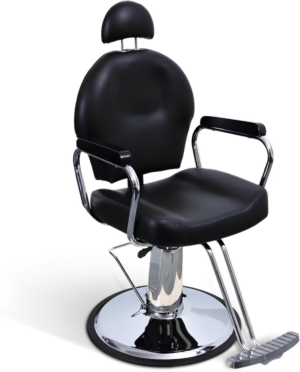 Lìon® Kappersstoel - Kappersstoel met Voetensteun - Kapper Stoelen - Zwart - 75cm x 60cm x 107cm