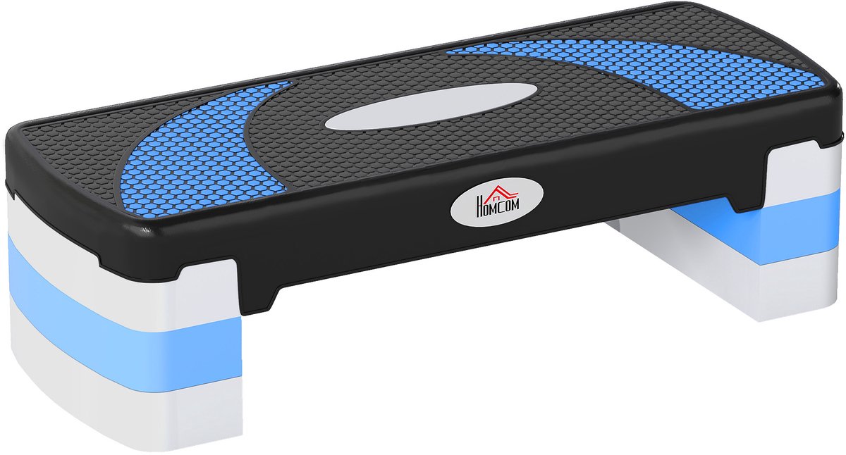 Stepper Fitness Aerobic - in hoogte verstelbaar 10/15/20 cm antislip oppervlak 80 x 31 x 20 cm - Zwart
