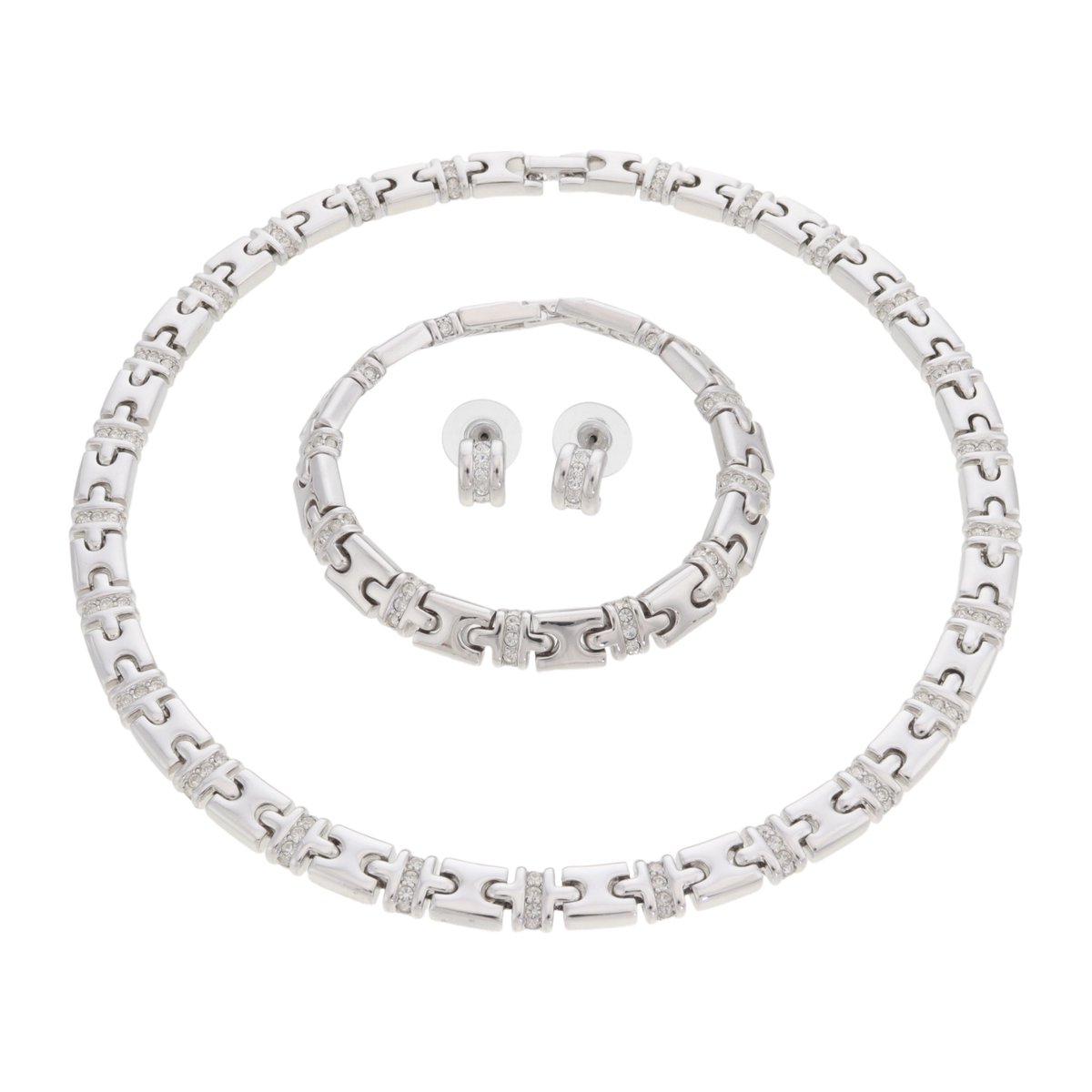 Zilverkleurige sieradenset dames ketting armband oorbellen kristal – rhodium – cadeau vrouw nikkelvrij – Oostenrijks kristal – geschenkverpakking