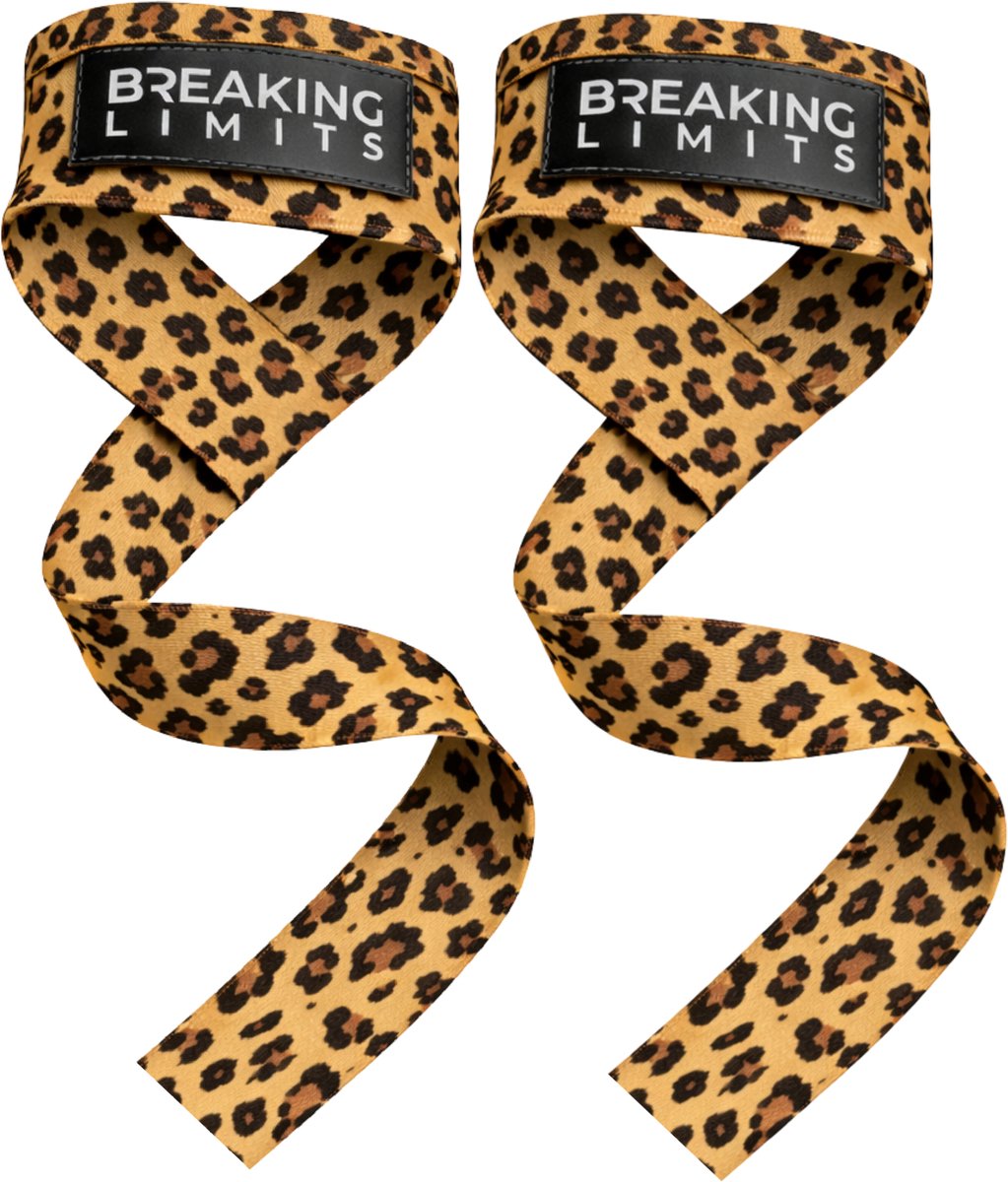 Breaking Limits Lifting Straps - Lifting Grips/Hooks - Deadlift Straps - Lift Straps - Fitness, Crossfit & Krachttraining - 2 Stuks - Leopard