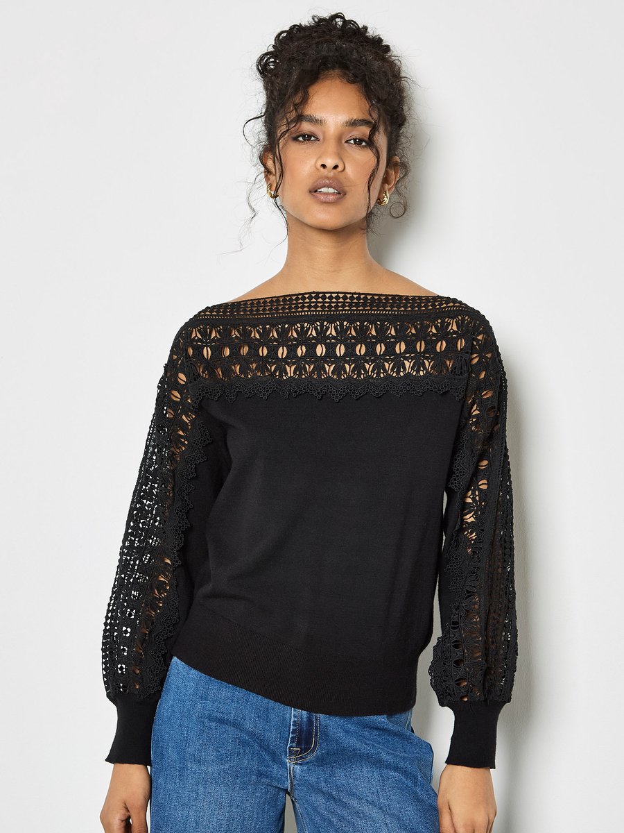 Lace Detail Lightweight Jumper