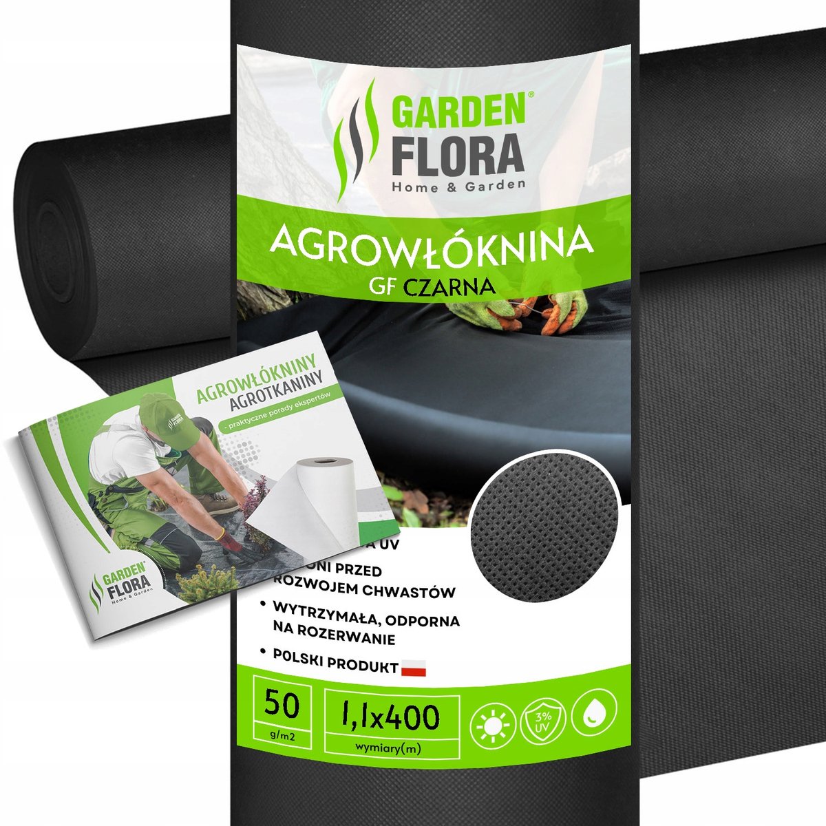 Agrodoek Zwart 50g/m² 1.1x400m - Anti-wiet Doek UV