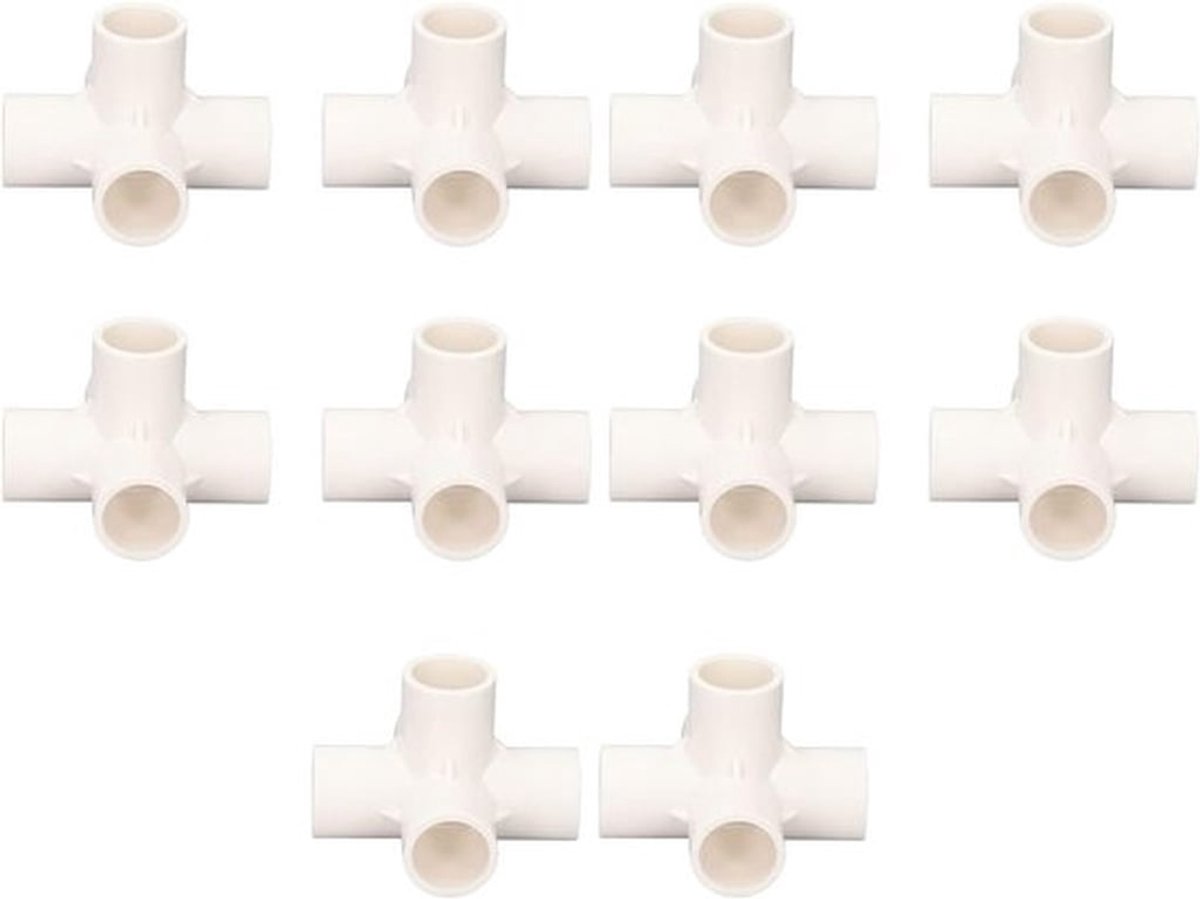 10 Stuks PVC Buiskoppelingen 20mm 5 Hoek 3D Elleboog Verbinder voor Meubelconstructie en Sanitair