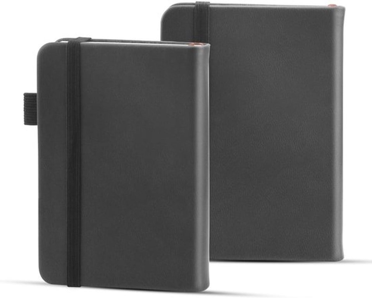 Set van 2 Kleine Notebooks A7 - 100 Pagina's, 11 x 8 cm, Mini Notitieboek voor School, Kantoor en Thuisgebruik, Leer Notitieblok