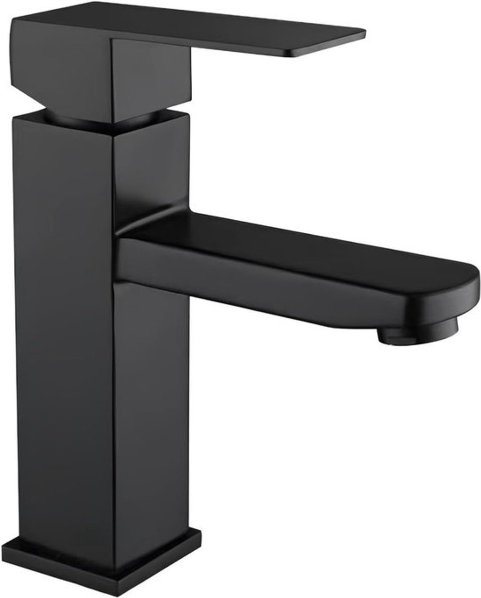 Kraan voor wastafel met enkele hendel, koud en warm water, roestvrij staal, eenvoudig te monteren, ideaal voor badkamergebruik