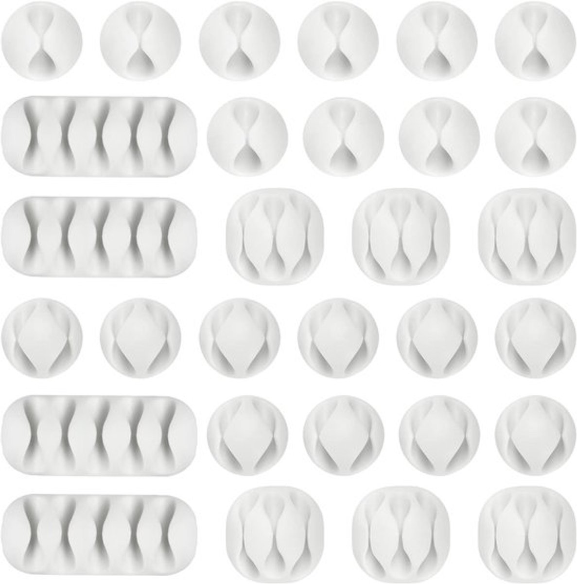 Zelfklevende Kabelclips Set van 30 Stuks - Kabelorganizer voor Bureau, Oplaadkabels en Audiokabels